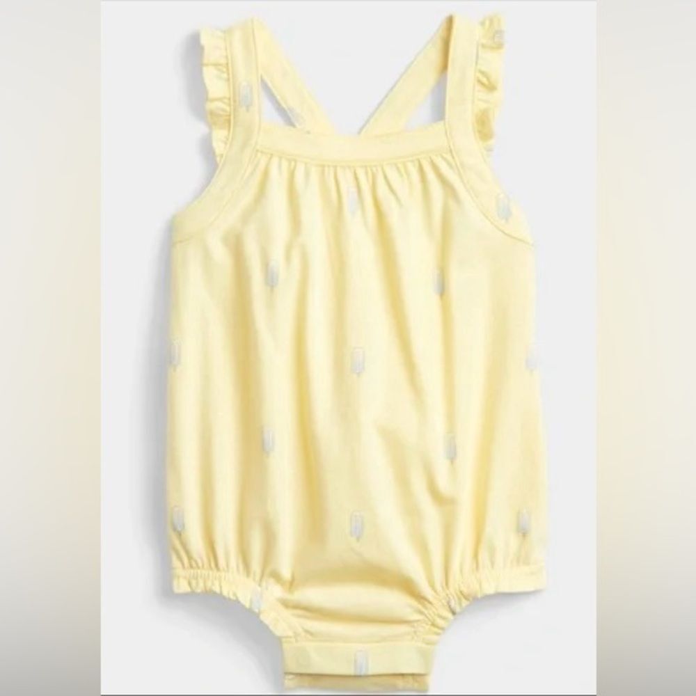Baby Gap Girls Flutter Sleeve Ice Cream Popsicle Sleeveless Onesie. 6-12 Months.
